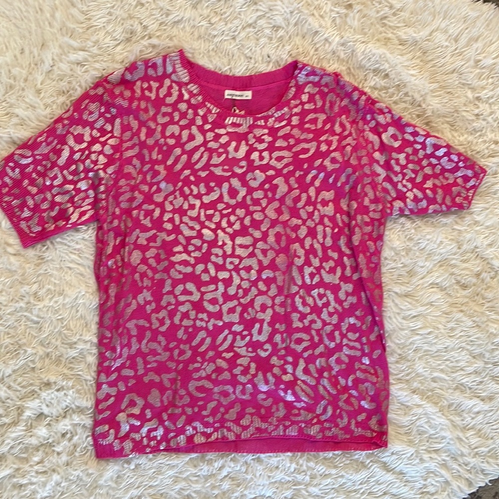 Metallic leopard top